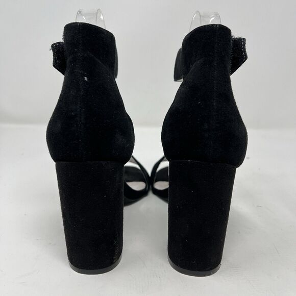Jeffrey Campbell Lindsay Black Suede Block Heels Women's 7.5 Ankle Strap - Picture 5 of 10